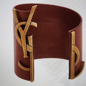 Saint Laurent Leather Cuff Bracelet